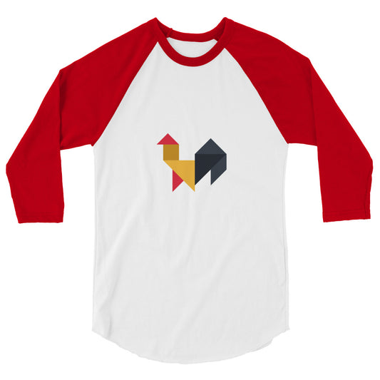 Adult Unisex Rooster 3/4 Sleeve Tangram t-shirt
