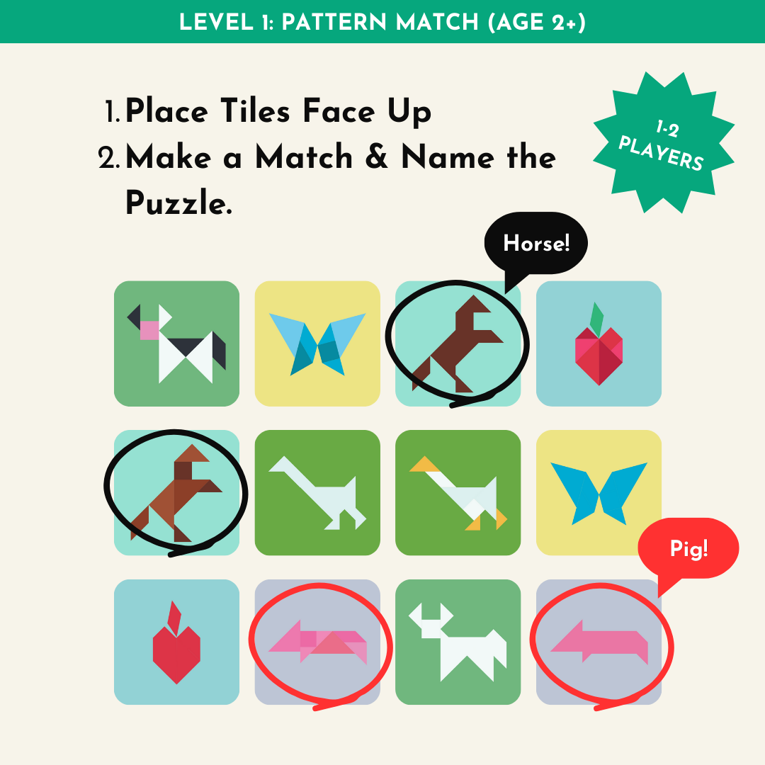 TANGRAM FARM: Memory Matching Tangram Game for STEM/STEAM Learning