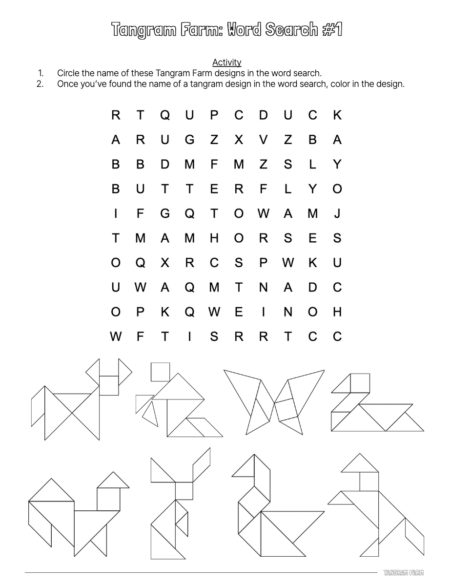 TANGRAM FARM - STEM/STEAM Coloring and Activity Book