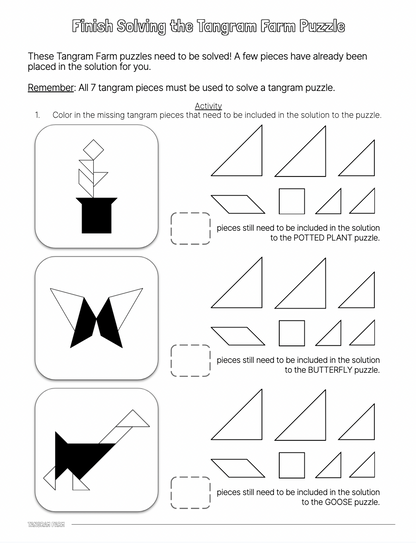 TANGRAM FARM - STEM/STEAM Coloring and Activity Book