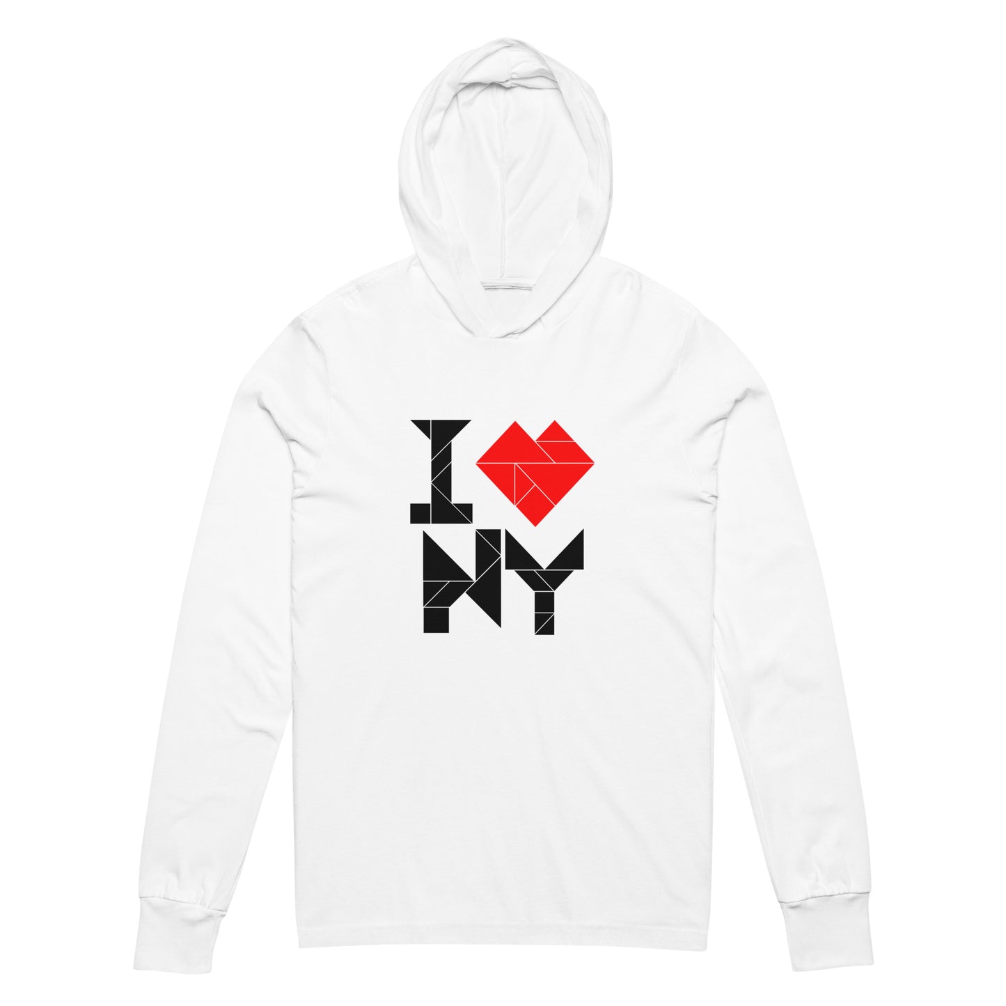 Adult Unisex I ❤︎ NY Long Sleeve Tangram Long Sleeve Hoodie